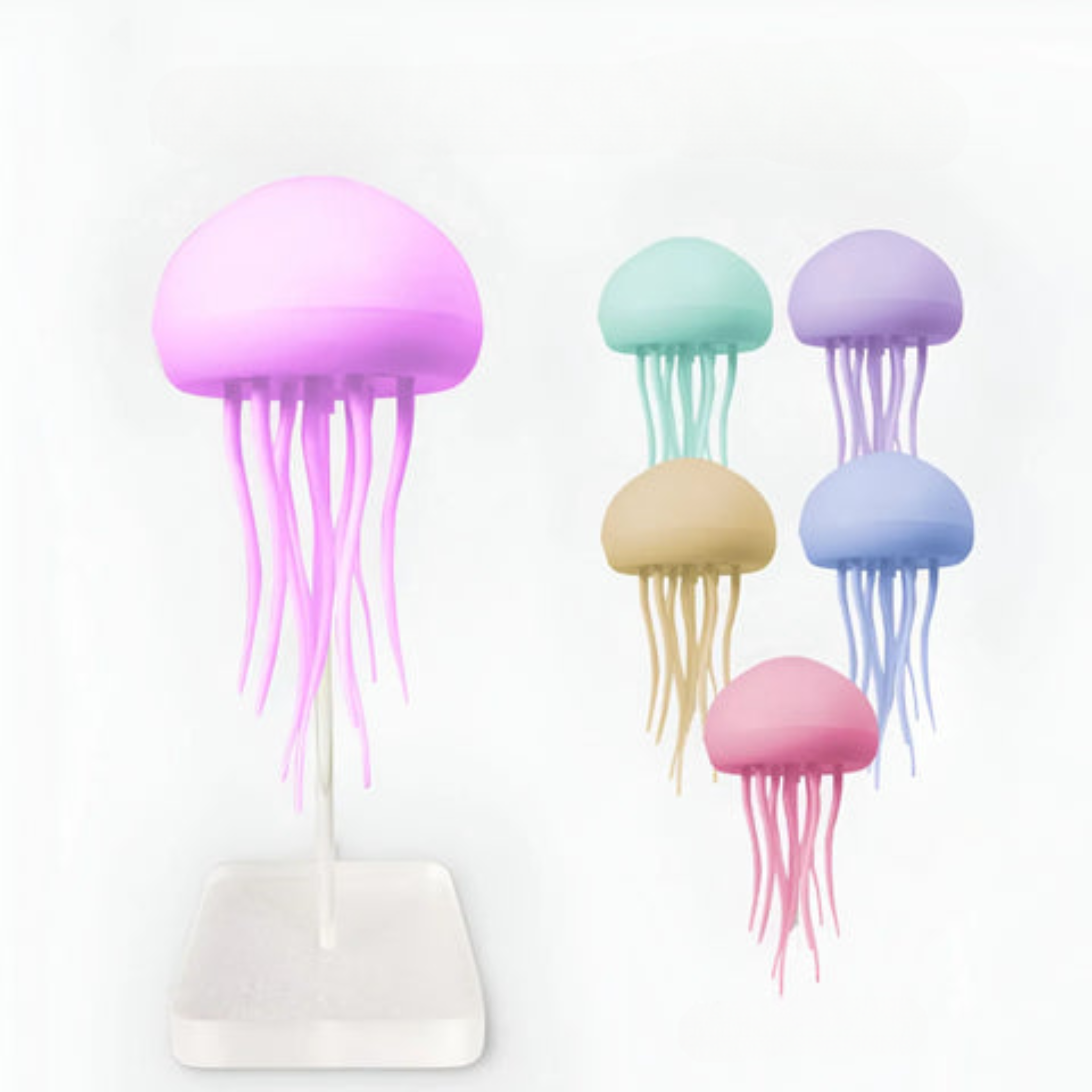 JellyGlow – Kleurveranderende lamp met synthetische kwallen en zacht LED-display