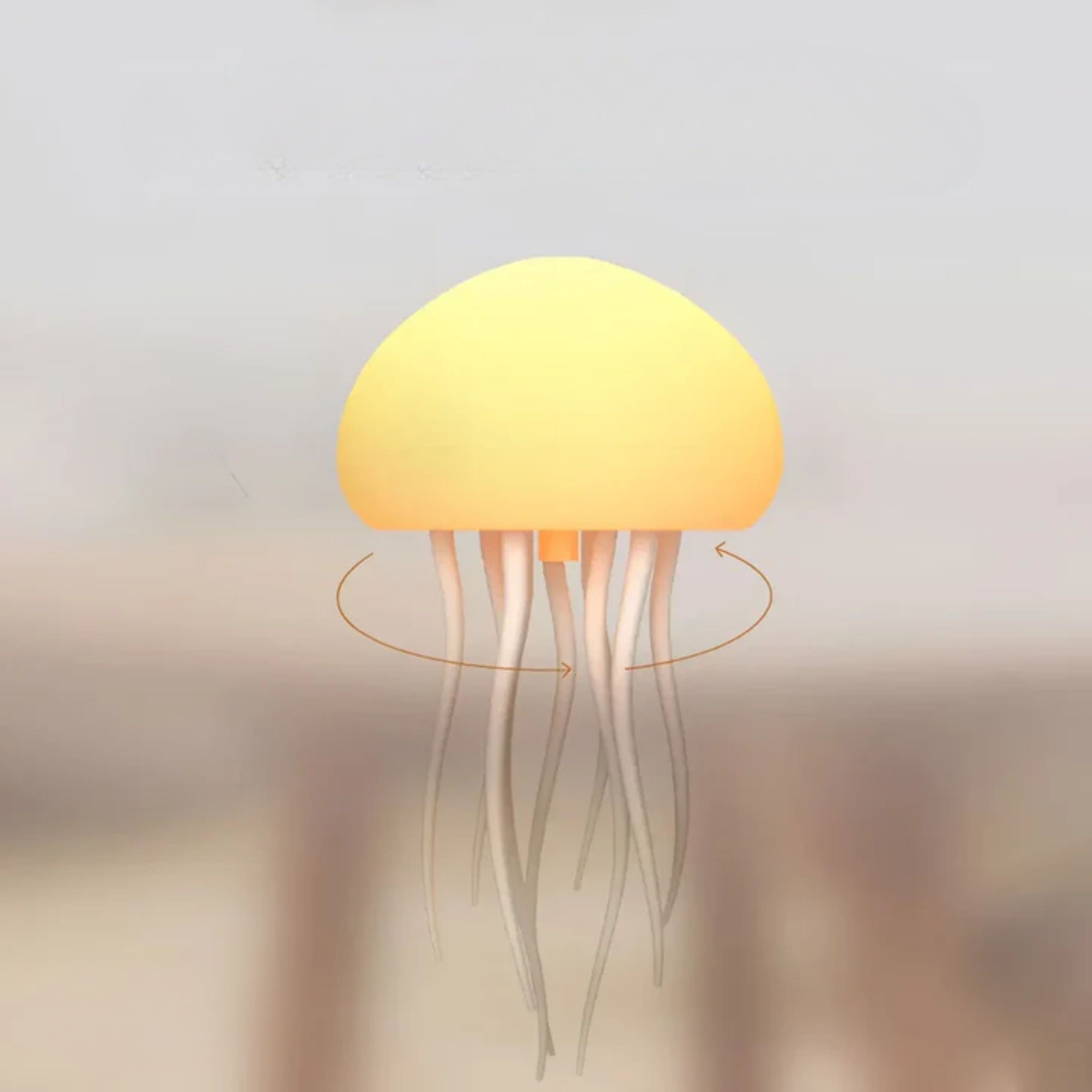 JellyGlow – Kleurveranderende lamp met synthetische kwallen en zacht LED-display