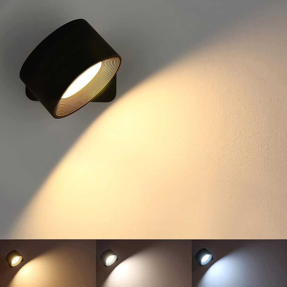 GlowFlex - Draadloze oplaadbare wandlamp met 360° draaibaarheid