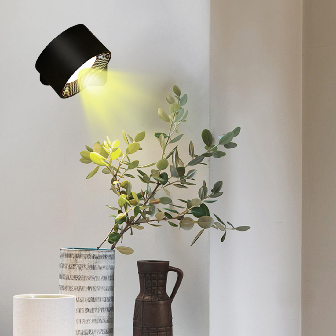GlowFlex - Draadloze oplaadbare wandlamp met 360° draaibaarheid